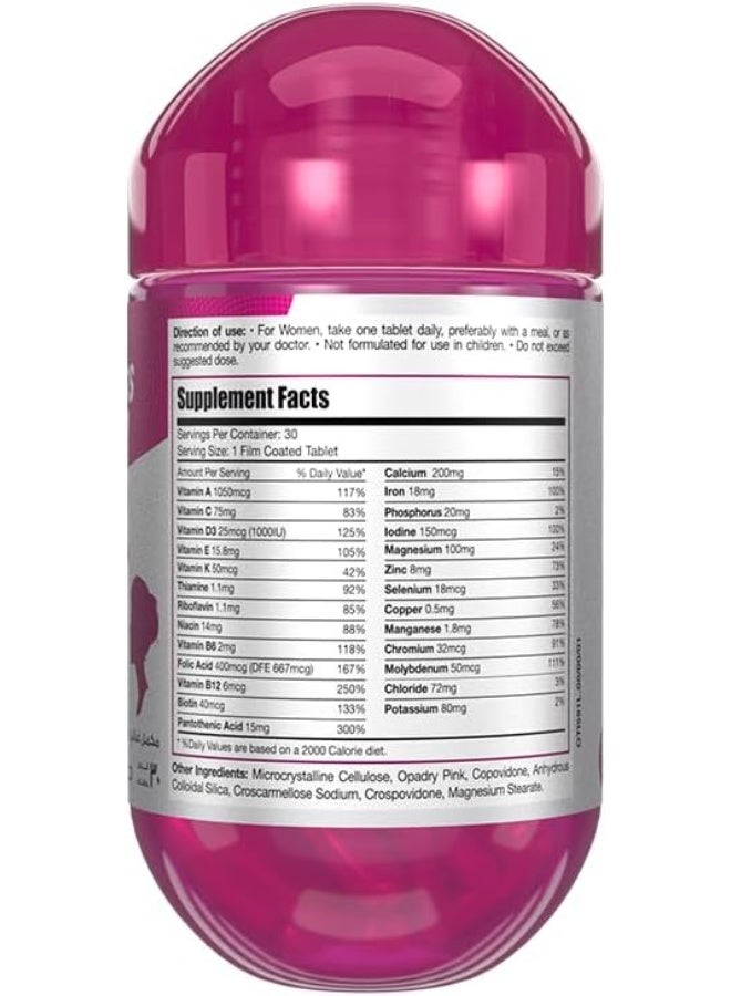 LIMITLESS Woman Max Women’s Multivitamin, 26 Essential Vitamins & Minerals, With Biotin, Iron & Vitamin C, Beauty, Energy & Immune Support, 30 Tablets - Image 3